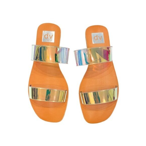 DOLCE VITA Jane Double Band Iridescent Sandals - Size 7 NEW - Picture 7 of 8